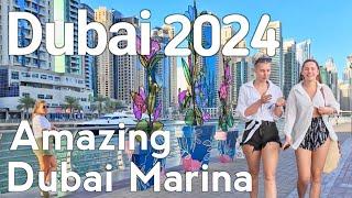 Dubai 4K Amazing Dubai Marina Walking Tour 2024 