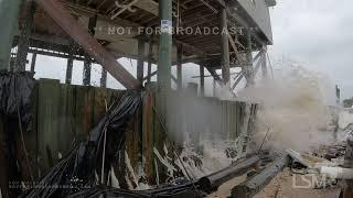 09-26-2024 Alligator Point FL - High Surf Impacts Coast - Storm Surge Begins - LE Dispersing Crowd