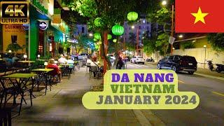 【4K】Evening Walk Da Nang Vietnam - Beach and bars 