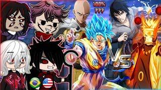 Anime Villains React To Goku vs Naruto And Sasuke  Full Fight  Gacha React  Fan Animation