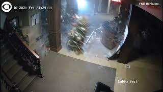 Security cameras capture moment tornado rips through bank