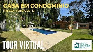 Linda casa reformada com terreno plano no melhor condomínio de Itaipava  Tour virtual completo