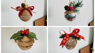 4 Jute twine Christmas Ball Ornament IdeasChristmas Decor