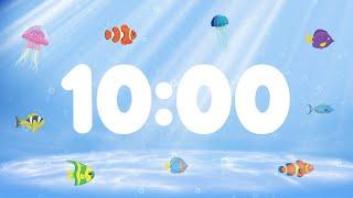 10 Minute Countdown Timer for Kids with Alarm and Fun Music  Under the Sea 