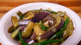 When frying eggplant dont need to add too much oil  the eggplant will be tender and delicious