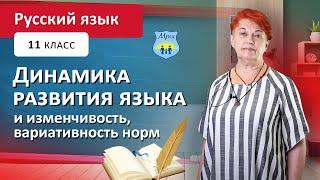 Динамика развития языка и изменчивость вариативность норм. Русский язык 11 класс