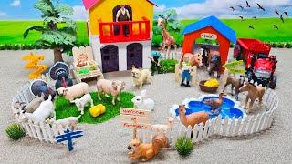 DIY Top Creative Farm Country Diorama with Barn for Farm Animal - Cattle Horse - Mini Farm House
