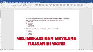 CARA MELINGKARI DAN MENYILANG TULISAN DI WORD