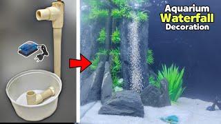 Underwater Waterfall Fish Tank Setup  Aquarium Decoration Ideas