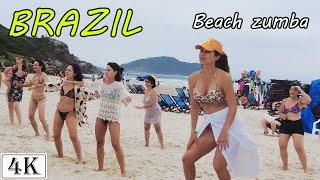 Zumba dance in Santinho Beach Brazil