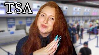 TSA agent checks your bag before boarding at the airport  ASMR roleplay