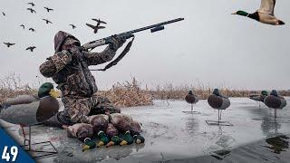 MALLARDS Dumped Into This ICE HOLE Limited Out  Duck Hunting THICK Fog