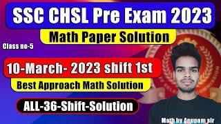 Paper Solution  SSC-CHSL-PYQ  10-March-2023-shift-1st  math by Anupam sir  Gostudy