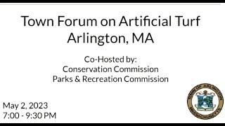 Town Forum On Artificial Turf - May 2 2023