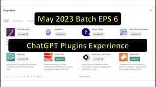 ChatGPT Plugins Review May 2023 Eps 6 VoxScript Speechki WeatherReport CraftyClues Savvy Trader