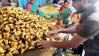 Very Huge Samosa Making Process Video  Biggest Samosa Making in Rajahmundry Samosa Hub Recipe