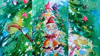 Christmas special drawing#shorts watercolor painting#santa merry Christmas