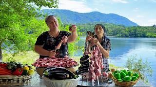 JUICY LAMB KEBAB AND EGGPLANT SALAD - GRANMA ROSE COOKING