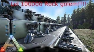 Ark 120 Tek Turrets vs lvl 100000 Rock Golem