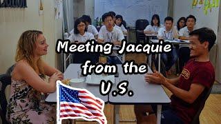 Asking an American how she learnt English  Great Conversation with Jacquie from the US