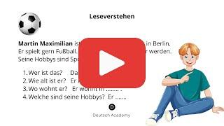 2 Четене с разбиране за НАПЪЛНО НАЧИНАЕЩИ А1.1 по НЕМСКИ ЕЗИК Leseverstehen    Deutsch Academy