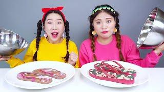 REAL VS CHOCOLATE FOOD CHALLENGE DONA