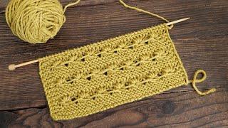 Daisy pattern on garter stitch knitting 🪡