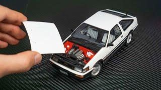 Toyota AE86 Corolla Levin GT-APEX 85 Aoshima 124 Model Car build