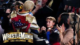 Rhodes gifts his weight belt to the son of the late Jon Huber WrestleMania 39 Sunday Highlights