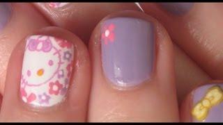 Hello Kitty Flowers & Stars Stamping Nail Art Tutorial