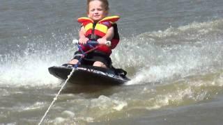 4 yr old doing tricks on the kneeboard