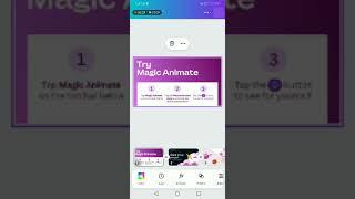 How to  use try magic Animate on canva pro