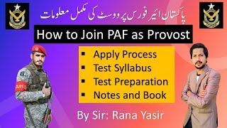 How to join PAF as Provost  Pakistan Air Force Provost  PAF Provost test preparation Provost pdf