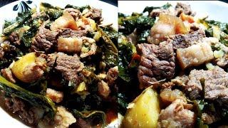 Pork curry with Lai xaak Pork lai xaak recipe Lai xaak Pork recipe Pork with Mustard leaves.