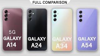 Samsung Galaxy A14 Vs Galaxy A24 Vs Galaxy 34 Vs Galaxy a54  Galaxy A series 2023