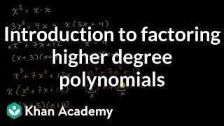 Introduction to factoring higher degree polynomials  Algebra 2  Khan Academy