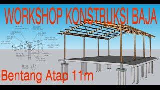 Gambar Workshop - Konstruksi Baja II Bentang atap 11m