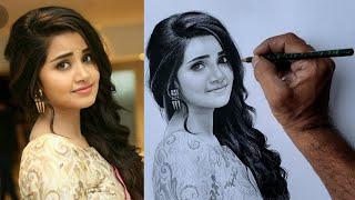 Anupama Parameswaran Pencil Portrait Drawing Tutorial Video in Tamil  Live Art Chennai