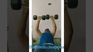 #dumbbells chest press#  flat bench press