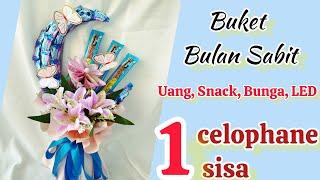 TUTORIAL BUKET BULAN SABIT VIRAL ISI PERMEN GEMBUL  BUKET SNACK DAN UANG MEWAH