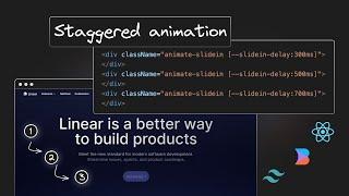 Create Linears Staggered Text Animation with React and Tailwind CSS