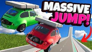 Jumping Flying Cars Off the BIGGEST RAMP in BeamNG Drive Mods Multiplayer