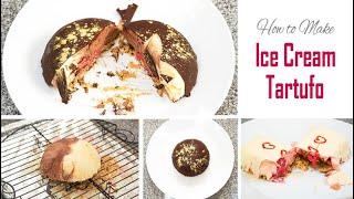 DIY Frozen ICE CREAM Tartufo  Chocolate Glazed Ice Cream Bombe  Easy Summer Dessert Recipe