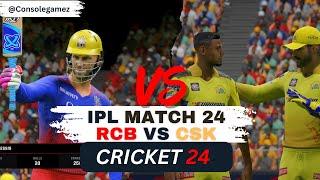 5 over mai RCB ne pora score chase karlia.IPL match 2024 - RCB vs CSK Cricket 24 Highlights.