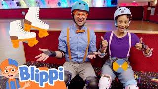 Blippi and Meekah Learn to Roller Skate  Fun and Educational Videos for Kids