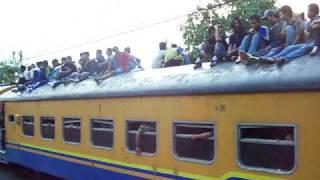 Railway  Crowded Langsam Train Depart Pondok Ranji