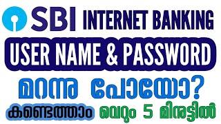 SBI Internet banking Forgot Username Forgot Login Password  How to Reset SBI User Name and Password