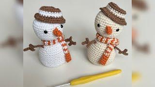 Crochet - Amigurumi Snowman - Step By Step Video Tutorial - Very Easy Pattern