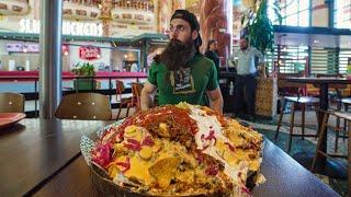 ATTEMPTING AN UNEXPECTEDLY SPICY NACHO MOUNTAIN CHALLENGE  BeardMeatsFood