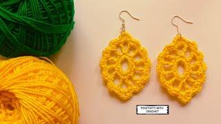 How to Crochet Simple Earrings #crochet #earrings #crochetearring #crochetbeginners #viral #handmade